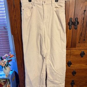 Lands End Womens wide whale off-white cords, Womens size 14 more like a 12